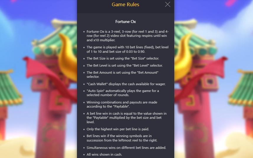 Fortune OX game rules