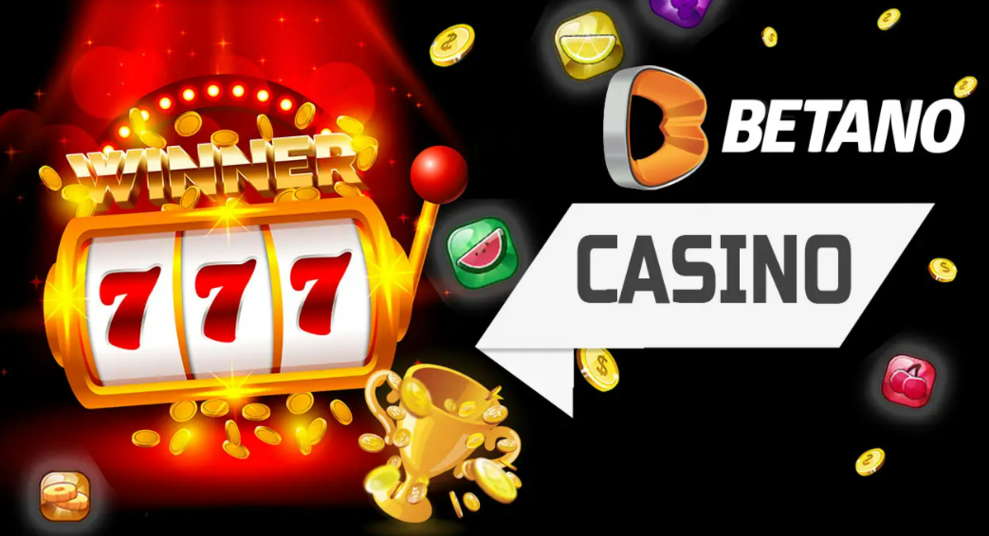 Betano Casino home screen na may tasa at mga slot machine.