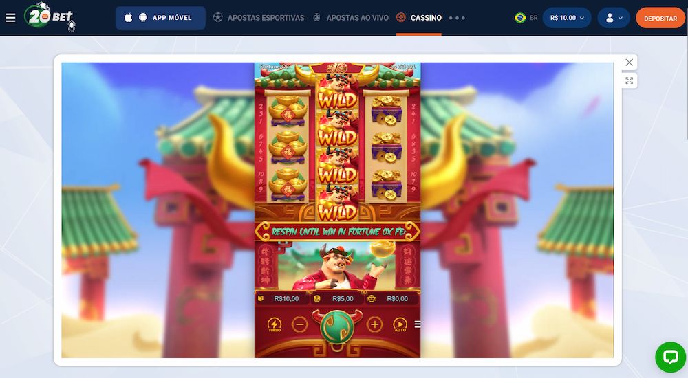 Spiel Fortune Ox auf der offiziellen Website von 20Bet.