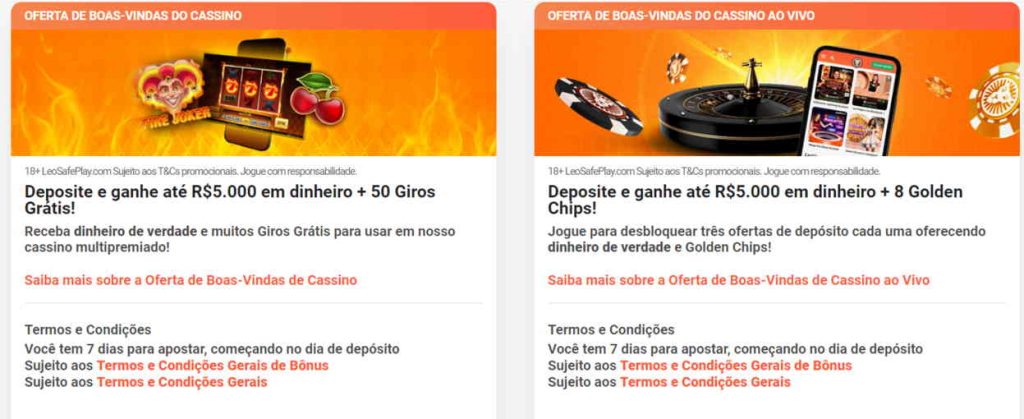 LeoVegas Casino bônus e promoções.